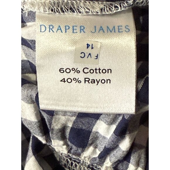 Draper James Navy Gingham Wrap Midi Dress Ruffle Hem Belted Size 2 - Picture 4 of 9